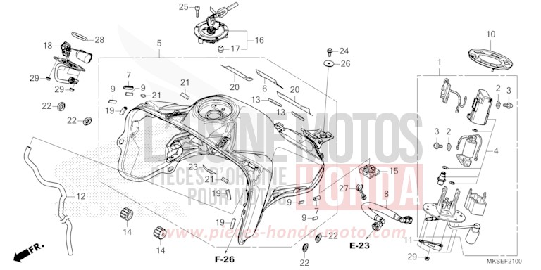 KRAFTSTOFFTANK/KRAFTSTOFFPUMPE (1) von Africa Twin DCT GRAND PRIX RED (R380B) von 2021